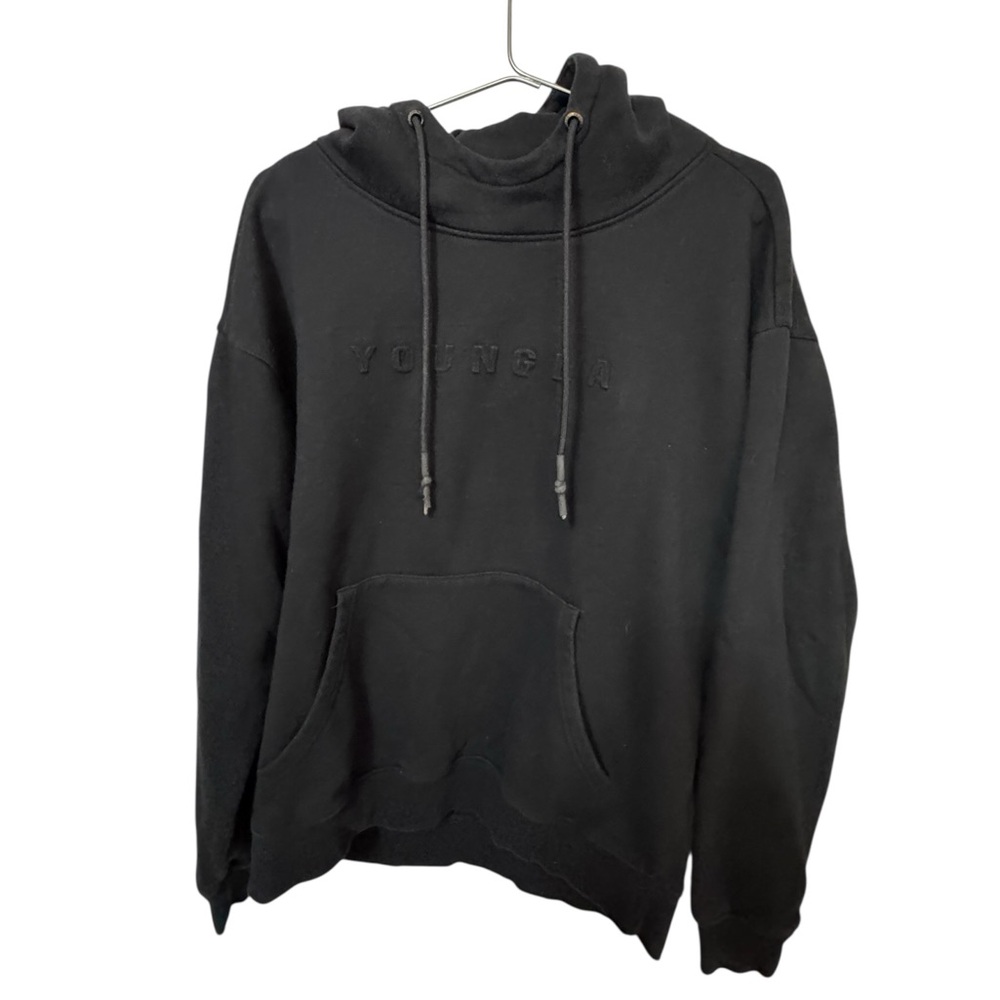 YoungLA High End 3D Black on Black Gym Hoodie Men’s L NICE